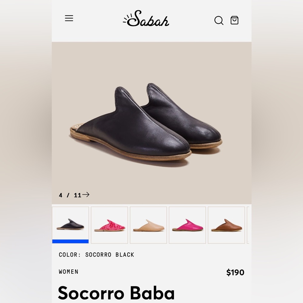 Sabahs!!! Comfy, made with beautiful leather. Worn twice. Lovely!